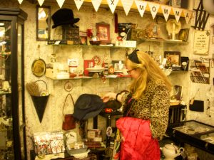 Hitting up the booths at the antique malls.