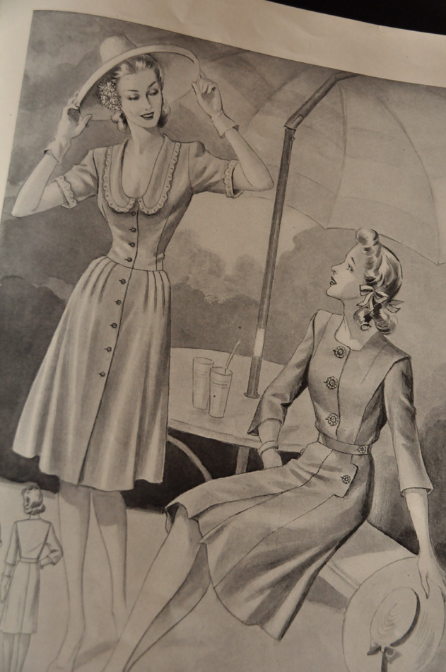 slim fit dress slacks 1944 Day or Evening Dress, E40-8046  EvaDress Patterns